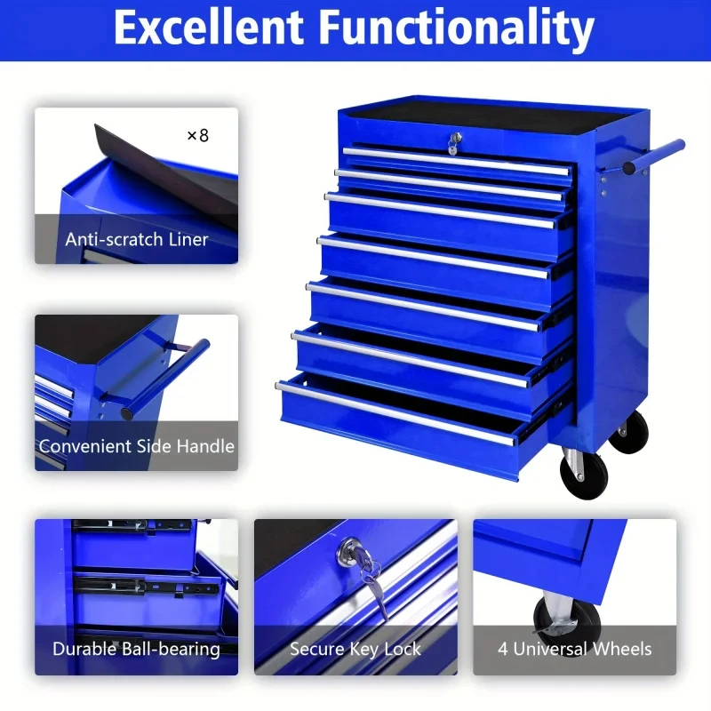 7 Çekmeceli Mavi Çok Amaçlı Te - Workshop Tools Trolley incelemesi ve fiyatı
